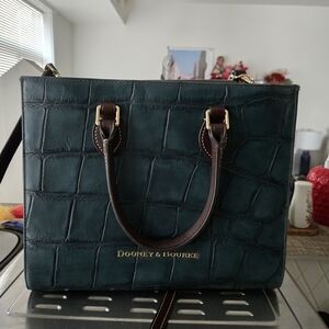 Dooney & Bourke Teal Croc-Embossed Tote